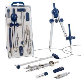 Po09 Ciouyaos 7-piece Geometry Set - Metal Compass With Wheel And Lock Precision Drawing