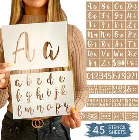 Citrus Boutique 616430134286 Calligraphy Stencil Template Kit - 45 Reusable Pieces Includes