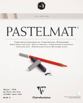 Exa-96028 Clairefontaine 96028c Pastelmat White Glued 24x30cm 24 X 30 Cm Card Pad No 3