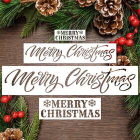 Clothmile 777886885914 4 Pieces Merry Christmas Stencil Reusable Stencils For Painting Dec