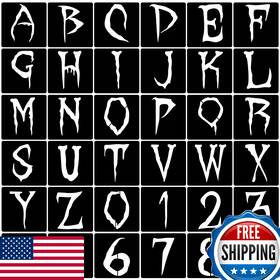 B0bbwbqtn5 Clothmile 36pcs Halloween Letter Number Stencils Reusable Alphabet Spooky Diy Craft