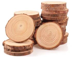 Coadura 749346971024 Unfinished Natural Wood Slices 30pcs 3.5-4 Inch Round Discs For Crafts W