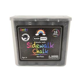 B0fm8rfnry Coconut Outdoor Jumbo Sidewalk Chalk Bucket - 15 Black And White Chalks 2 Holders Washable