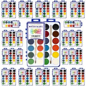 Color Swell 850037996001 Watercolor Paint Pack With Wood Brushes 12 Washable Colors 1 Count Of