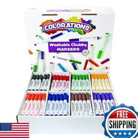 B01hzmnju8 Colorations Washable Chubby Markers 200pk Classic Colors Bulk Classroom Pack
