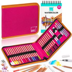 Colour Block 856299008162 Watercolor Pencil Travel Art Set I 34pc Professional Drawing Kit