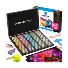 Cb01e-100 Colour Block Soft Pastels For Artists - 100 Colors Square Chalk Set I