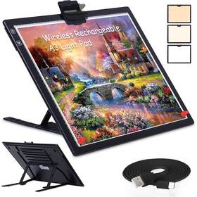 Comzler 791727376973 Rechargeable A4 Light Pad Led Tracing Box For Diamond Painting Board