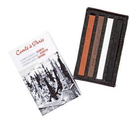 Conte A Paris 646217500959 Contx Crayons Match Box Set Of 4 - Classic Colors