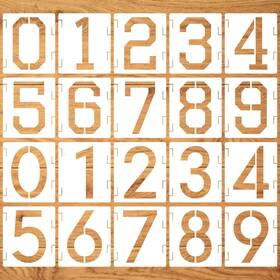 Num-2024-08 Coocamo 8 Inch Number Stencil Kit 20pcs Reusable 0-9 Address Stencils For Pai