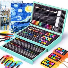Cool Bank 810166827270 145 Piece Deluxe Art Set With 2 X 50 Sheet Drawing Pad Supplie... Fast Ship