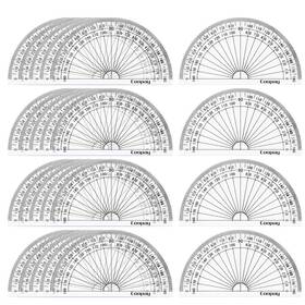 Cp037 Coopay 24 Pack Plastic Protractors Student Math Clear Protractor Set 180 Degr
