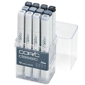 B000mrr3re Copic Markers 12-piece Cool Gray Set - Dual Tip Alcohol-based Refillable