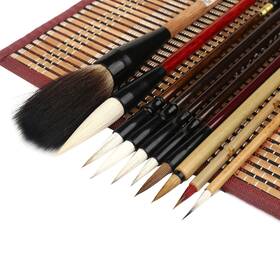 Corciosy-625 Corciosy 540947203071 10pcs Chinese Calligraphy Brush Set Writing With Bamboo Storage Scoll