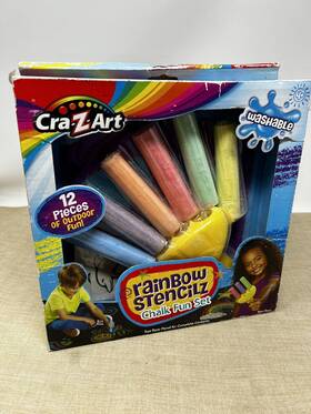 Cra.z.art 10826 12 Piece Cra-z-art Rainbow Stencilz Chalk Rake Summer Fun Sidewalk Tattoos