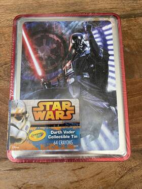 04-6849 Crayola Star Wars Darth Vader Collectible Tin 64 Crayons Art Set Usa New Sealed