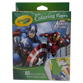Crayola 071662102074 Marvel Avengers Coloring Book Mini Markers Captain America Hulk 80 Pages