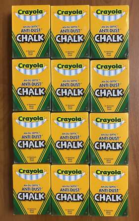50-1402 Crayola Anti-dust Non-toxic White Chalk 12 Boxes Of Sticks 144 Total