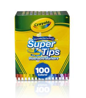 B071cp6x88 Crayola Super Tips Marker Set 100ct - Fine/broad Tip Washable Markers Art New