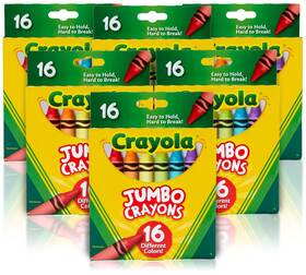 B08r6j4p4l Crayola Jumbo Crayons Bulk 6 Sets Of 16 Large For Toddlers And Kids Scho