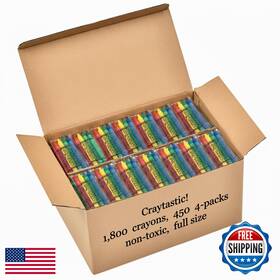 B073zknjkr Craytastic 450x 4-packs Premium Crayons 1800 Total Astm D-4236 Safety Tested