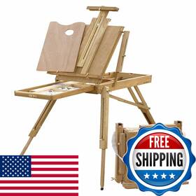 B0049v162m Creative Mark Cezanne Half French Travel Easel - All Wood Oiled Elm Lightweight