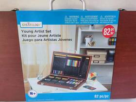 Creatology 400100233658 E 82 Piece Young Artist Wood Case Drawing And Paint Kids Art Set Nip