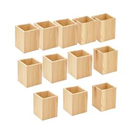 Mjcg-081523-01-1 Cregugua 12 Pack Wood Pen Hlolder Unfinished Wooden Pencil Holder For Homemade Diy Cra
