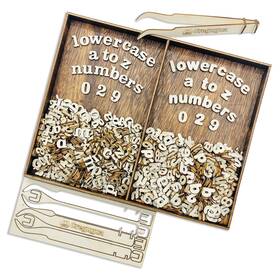 Mjcg-112221-01-1 Cregugua 740 Pieces Half Inch Mini Blank Wood Lowercase Letters Unfinished Wooden Numb