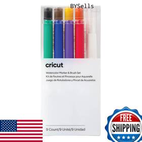 B0bdlb4t1d Cricut 9-pc Watercolor Marker And Brush Set - Assorted Vibrant Colors