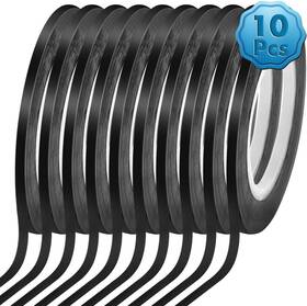 Wbt-01 Cridoz 10 Rolls 1/8 Pinstripe Tape Dry Erase Board Whiteboard Thin Black