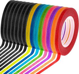 Wbt-03 Cridoz 15 Rolls 1/8 Whiteboard Thin Tape Pinstripe Art Assorted Colors
