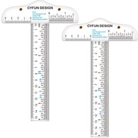 Aztxuscynawx-s01a01-tt564x2 Cyfun Design 2pcs 6 Inch/15cm T-shape Acrylic Transparent T-ruler For Drafting And General