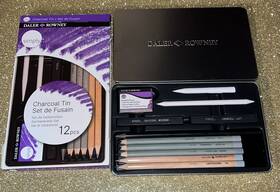 Daler-rowney 011386092577 And Rowley Simply Charcoal Tin 12 Pc Set Art