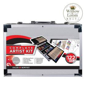 195500704 Daler-rowney Complete Artist Kit 122pcs Metal Carrying Case Drawing Painting Set