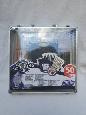 196500702 Daler-rowney One Simply 50 Piece Artist Sketching Set With Bonus Carrying Case