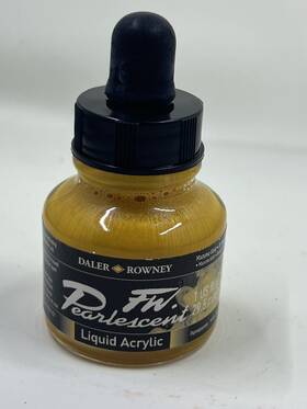 603201117 Daler-rowney Fw Pearlescent Ac Ink 1 Oz Mazuma Gold - New