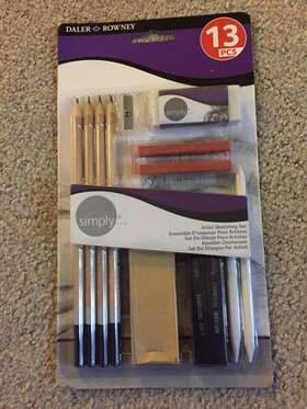 Daler-rowney 644 200 000 New Dixon 13 Pc Simply Artist Sketching Pencil Pastel Charcoal Set