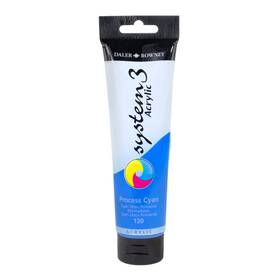 Adasy3150120 Daler Rowney System3 Process Cyan 150ml Acrylic Paint Tube - Painting