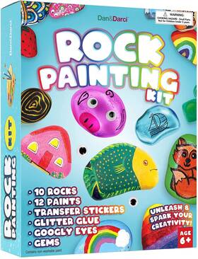 B07z2r7s5p Dan&darci Rock Painting Kit For Kids - Arts And Crafts Girls Boys Ages 6
