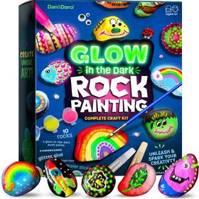 B0brny9hzb Dan&darci Glow Dark Rock Painting Kit - Kids Easter Arts And Crafts Gift
