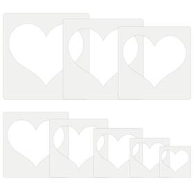 Dm0789 Daomong Large Heart Stencil 8 Pcs Valentine S Day Stencils Reusable Plastic
