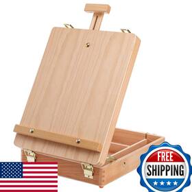 B094jfmd8b Deayou Wood Tabletop Easel Storage Box Beechwood Portable Sketchbox For Paintin