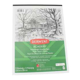 Derwent 043100549789 Academy Drawing Paper Heavyweight 9in X 12in 40 Sheets