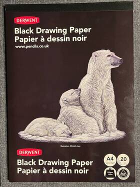 2300468 Derwent 2 Pack Black Drawing Paper Pads Heavyweight 8.2 Inch X 11.7 40 Sheets