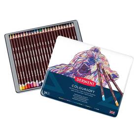 B000m53rd0 Derwent Colorsoft Pencils 24 Pack 4mm Core Metallic Tin Art Drawing Supplies