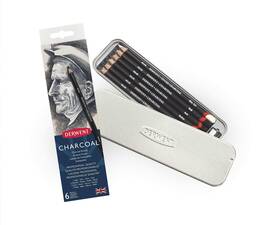 B000pd3m7u Derwent Charcoal Pencils 6 Count Metal Tin Sketching Art Set 0700838