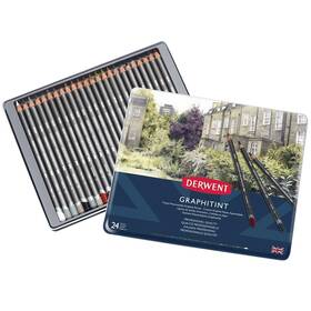 B000tkb406 Derwent Graphitint Pencils 24 Count Metal Tin - Art And Drawing Supplies