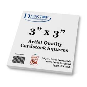 584xx Desktop Publishing Supplies Premium White Cardstock Squares - Ultra Thick Artist Drawing Quality Eggshell