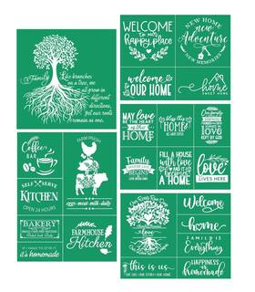 B0cfzsqmn5 Dgaga Family Reusable Silk Screen Stencils - Home Words And Decor Printing